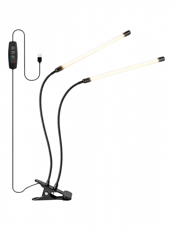 Фитолампа для рассады с таймером на прищепке Огонек OG-LDP20W